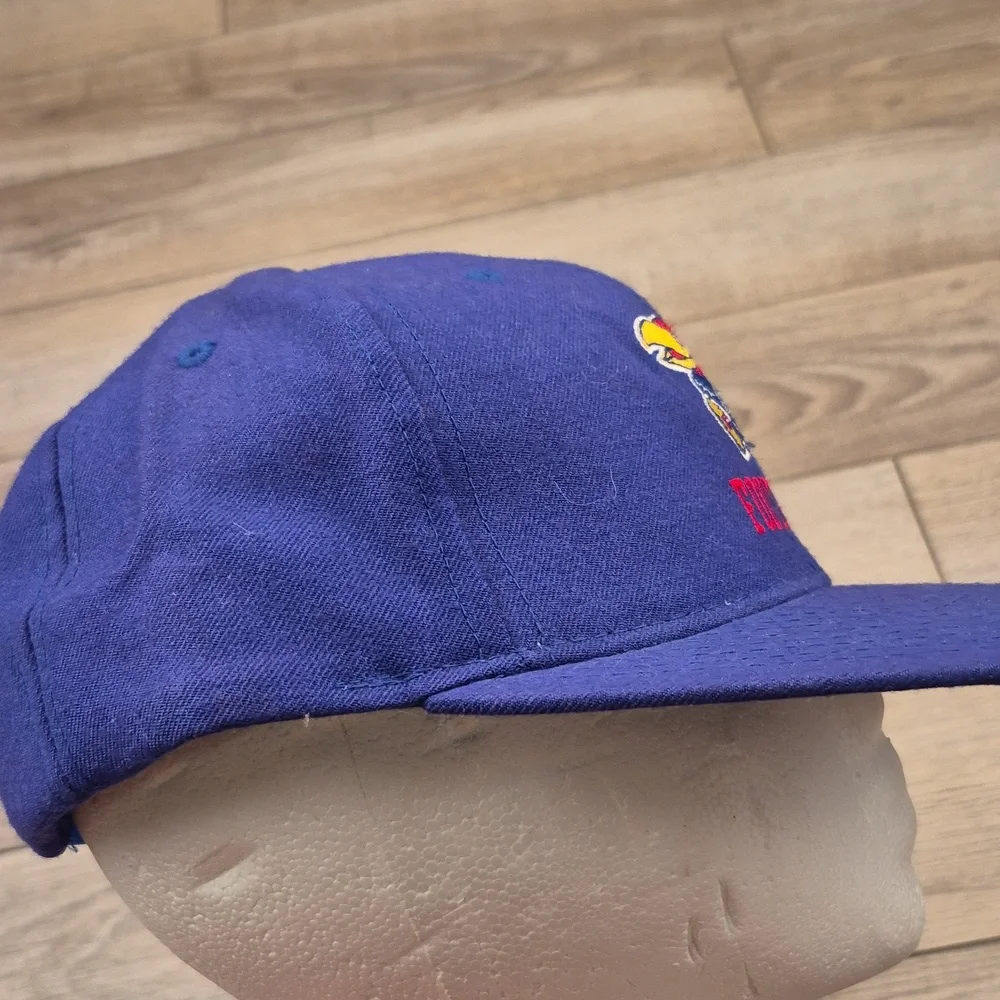 KANSAS UNIVERSITY Logo‎ College Football Champion Snapback Cap Hat 90s VTG RARE